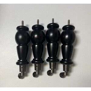 Wooden Furniture Legs with Casters Wheels, Pack of 4